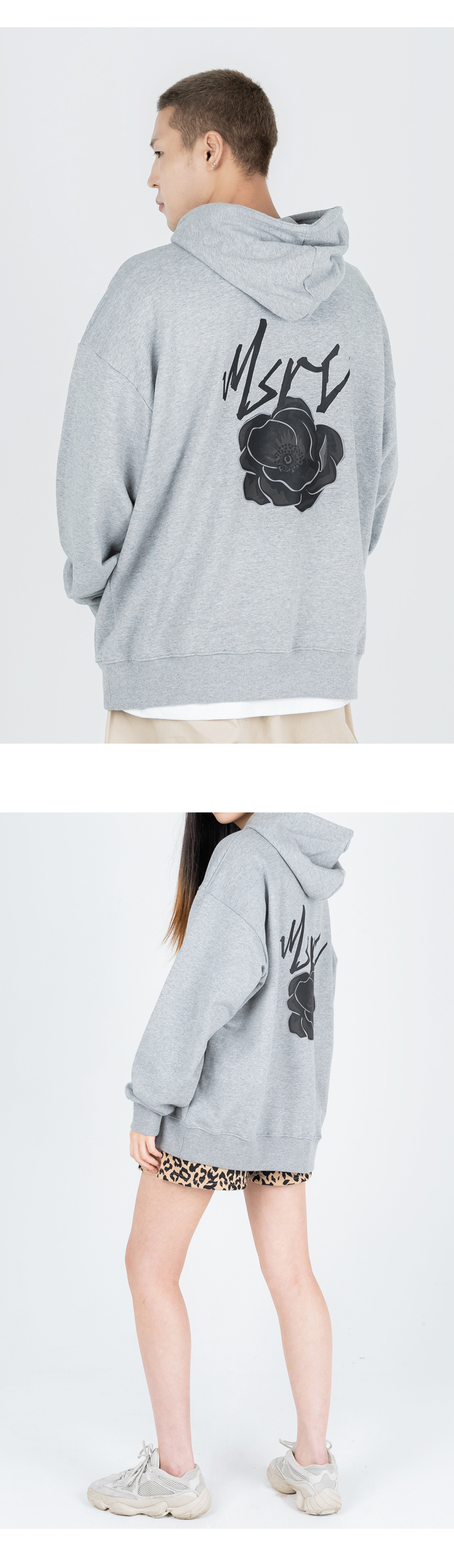 MUSINSA | MONSTER REPUBLIC MSRC Black Flower Hoodie Gray